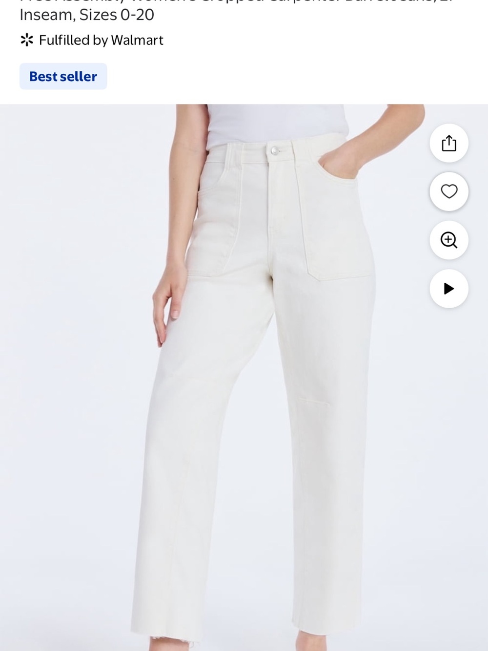 NWT Straight-Leg High-Rise Jeans in Off-White